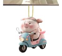 Décoration de rétroviseur en acrylique 2D | Ornement de porc | Joli pendentif balançoire esthétique pour intérieur, porte-clés, mur, rétroviseur, fenêtre, sac, décoration festive