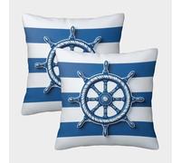 Décoration de Roue Nautique Taies d'oreiller Décoratives Art Mural sur Le thème marinMotifs Adaptés À La Maison,au Bureau,au Canapé,à La Voiture,au Jardin 40x40cm Paquet De 2