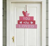 Décoration de Saint-Valentin en bois naturel à suspendre avec cœur gravé pour décoration de table et mur Style romantique (2)