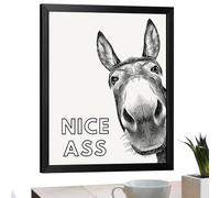 Décoration de salle de bain amusante - Impression humoristique encadrée imperméable - Motifs d'animaux amusants - Pour appartement, bureau, hôtel, salle de bain, toilettes, chambre à coucher, salon