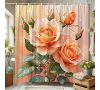 Décoration de Salle de Bain Florale, Rideau de Bain en Tissu Polyester Lavable en Machine avec Crochets pour Salle de Bain, hôtel, décoration d'intérieur 90x150cm/(WxH)