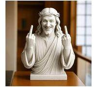 Décoration de salon Jésus avec attitude majeur Sculpture The Original Talk to the Hand Icône une déesse grecque avec doigt du milieu Un cadeau provoquant la décoration de la maison - The Holy Smirk
