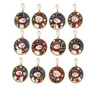 Décoration de Sapin de Noël 12 pièces pendentifs artistiques à Peindre avec | Ensemble de Décorations de Noël pour Fête, Mur, Porte, Présentation sur Dessus de C