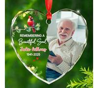 Décoration de sapin de Noël 2025 « Remembering A Beautiful Soul » - Cadeau de Noël commémoratif pour la perte de vos proches - Ornements en verre de condoléances personnalisées pour le deuil