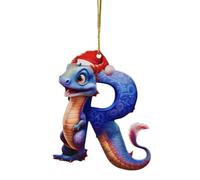 Décoration de sapin de Noël - 26 lettres - Pendentif mignon en forme de dragon - En acrylique - Décoration de Noël - Pour enfants et amis - Décoration de Noël (R-c, taille unique)
