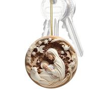 Décoration de sapin de Noël 2D en acrylique pour crèche de Pâques et intérieur de voiture