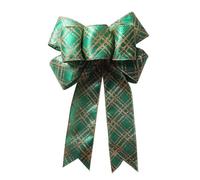 Décoration de sapin de Noël à motif flocon de neige et nœud papillon, bordure dorée, 35 x 24 cm. Idéale for les fêtes.(2pcs,Green)