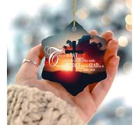 Décoration de sapin de Noël avec inscription « This Is The Day Which The Lord Has Made We Will Rejoices » - Cadeau souvenir rond en céramique et porcelaine - Souvenir élégant pour décoration de