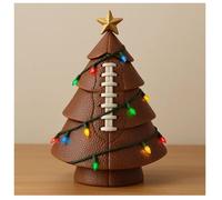 Décoration de sapin de Noël avec lumières colorées et étoile pour arbre de football, décoration de rugby à suspendre pour homme, maison, bureau