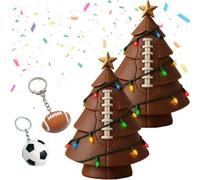 Décoration de sapin de Noël avec lumières colorées et étoile pour arbre, décorations de rugby, décorations de vacances, décorations de Noël, cadeaux de festival (2 pièces)