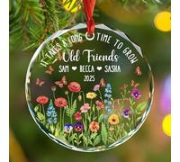 Décoration de sapin de Noël avec noms personnalisés « Best Friends » - Il faut beaucoup de temps pour faire pousser de vieux amis - Ornement de Noël personnalisé pour meilleures amies et sœurs