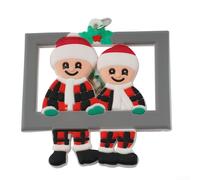 Décoration de sapin de Noël avec noms personnalisés pour familles de différentes tailles (famille de 2)