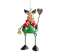 Décoration de sapin de Noël avec pattes pendantes, renne Père Noël avec | Décorations de Noël pour rassemblements de vacances, cheminée, cheminée, fenêtre, poignée de porte, couronne C