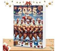Décoration de sapin de Noël, calendrier de l'Avent festif avec 24 animaux - Pendentif en acrylique 2D pour la maison, la voiture, le miroir intérieur, la porte, , le sapin de Noël, décoration de