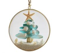 Décoration de sapin de Noël côtière en verre de mer, décoration de Noël côtière pour la maison (C)