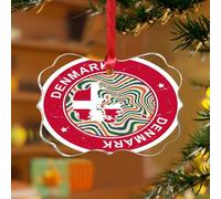 Décoration de sapin de Noël Danemark - Drapeau international à suspendre - Disques en acrylique transparent - Amérique latine - Pays hispanique - Drapeaux européens - Asie - Afrique - Souvenir pour