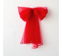 Décoration de sapin de Noël de 60 cm - Grand nœud en maille vive pour décoration festive de vacances, décoration de sapin de Noël (rouge clair)