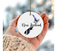 Décoration de sapin de Noël de Nouvelle-Zélande - Architecture - Carte - Bâtiment - Art - Scène de Noël - Décoration de Noël contemporaine - Célèbre - Cadeau de collection pour les fêtes de fin