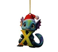 Décoration de sapin de Noël drôle 26 lettres dragons Décoration de sapin de Noël Mignon Pendentif d'arbre de Noël Décoration de la maison pour sapin de Noël Décoration