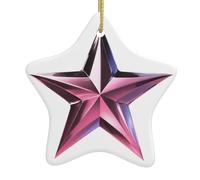 Décoration de sapin de Noël en céramique à suspendre Motif étoiles fantômes WINHGA Facile à accrocher pour fête de vacances 7,9 x 7,9 cm