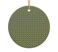 Décoration de sapin de Noël en céramique à suspendre Motif fleurs tropicales perroquet 7,4 cm