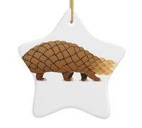 Décoration de sapin de Noël en céramique à suspendre Motif pangolins WINHGA dans la vallée Facile à accrocher pour fête de vacances 7,9 x 7,9 cm