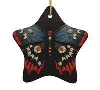 Décoration de sapin de Noël en céramique à suspendre - Pensée YYHHAOFA - Facile à accrocher - 7,9 x 7,9 cm