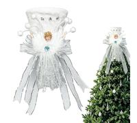 Décoration de sapin de Noël en forme d'ange avec chapeau blanc | Cimier de sapin de Noël vintage pour fête de ferme, mariage d'hiver, crèche, fête d'anniversaire de famille