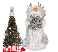 Décoration de sapin de Noël en forme d'ange - Décoration délicate et élégante avec ailes blanches pour les fêtes