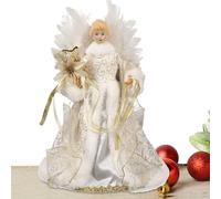 Décoration de sapin de Noël en forme d'ange - Décoration délicate et élégante avec ailes blanches pour les fêtes