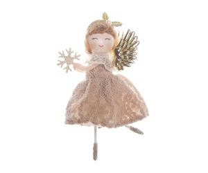 Décoration de sapin de Noël en forme d'ange, pendentif mignon pour fille de fée, jupe creuse scintillante, bandeau en dentelle pour fille, style conte de fées, décoration d'arbre de Noël, petit