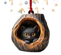 Décoration de sapin de Noël en forme d'animal - Décoration de Noël en acrylique 2D - Koala singe, chat - Décoration de Noël