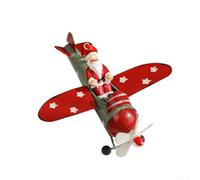 Décoration de sapin de Noël en forme d'avion rétro en fer avec motif Père Noël à accrocher sur un arbre, un mur ou une porte pendant la saison des vacances (D)