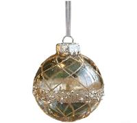 Décoration de sapin de Noël en forme de boule transparente à paillettes avec matériau plastique et boucle de suspension pour un placement facile sur les branches, les couronnes et les présentations de