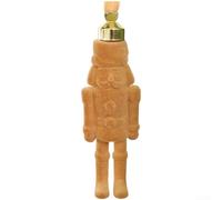 Décoration de sapin de Noël en forme de casse-noisette floqué avec détails faits à la main en plastique et flanelle à suspendre pour fenêtre intérieure (jaune terreux)