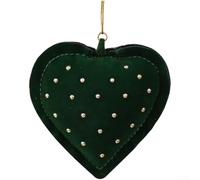Décoration de sapin de Noël en forme de cœur avec double nœud en peluche légère garnie de coton - Décoration à suspendre pour sapin de Noël, fenêtre, décoration de vacances, 8 à 9,5 cm, 1 pièce (A)