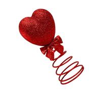 Décoration de Sapin de Noël en Forme de cœur Rouge Décoration étoile Mécanisme à Ressort en Coton et métal Ornement de Vacances Décoration créative pour Sapin de Noël