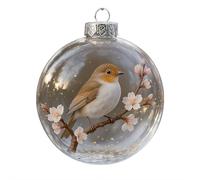 Décoration de sapin de Noël en forme d'oiseau cardinal pour sapin de Noël, cadeaux commémoratifs, décoration de chambre, boules de Noël en acrylique transparent, décorations de vacances, cadeaux
