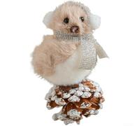 Décoration de sapin de Noël en mousse en forme d'oiseau avec pommes de pin et branches pour décoration d'intérieur festive (B)