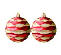 Décoration de sapin de Noël en plastique léger et incassable Rouge 8 cm