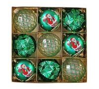 Décoration de sapin de Noël en plastique mat brillant Vert 8 cm | Plastique incassable, sans danger pour les enfants et les animaux domestiques, couleurs vives rouge, or vert