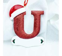 Décoration de sapin de Noël en résine avec 26 lettres de l'alphabet personnalisées à suspendre pour messages de vacances et décoration d'intérieur festive, taille 8 cm