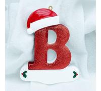 Décoration de sapin de Noël en résine avec 26 lettres de l'alphabet personnalisées à suspendre pour messages de vacances et décoration d'intérieur festive, taille 8 cm