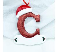 Décoration de sapin de Noël en résine avec 26 lettres de l'alphabet personnalisées à suspendre pour messages de vacances et décoration d'intérieur festive, taille 8 cm