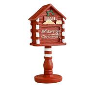 Décoration de sapin de Noël en résine pour les vacances, style dessin animé, rouge, lot de 1 décoration - Mini paysage festif (mesure compacte pour étagère ou affichage) (A)