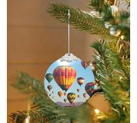 Décoration de sapin de Noël en verre à suspendre - Ballons à air chaud - Décorations pour fête, mariage, cheminée en plein air
