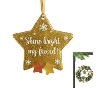 Décoration de sapin de Noël en verre de mer - Décoration avec motif côtier - Pendentif en verre de mer - Pour l'extérieur, les rebords de fenêtre, le jardin, les réunions de famille, les fêtes de