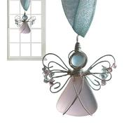 Décoration de sapin de Noël en verre de mer | Pendentif décoratif en acrylique 2D - Décoration de Noël en forme d'ange | Pour la maison, les vacances, la fenêtre intérieure, la voiture, le rétroviseur
