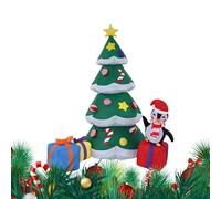 Décoration de sapin de Noël gonflable - 1,8 m - Sapin de Noël gonflable pour les fêtes - Énorme sapin de Noël gonflable avec Père Noël et lumières LED intégrées - Pour le jardin