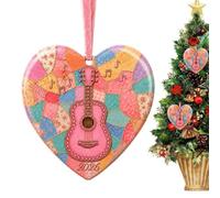 Décoration de Sapin de Noël Guitare Décorations 2D en Acrylique en Forme de | Souvenir Décoratif de Notes de Musique Pour musiciens, maison, bureau, entrée, porte,